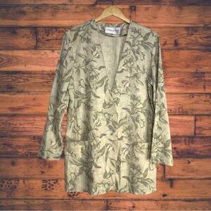 5 for $25🔥Fundamental‎ Things Vintage Linen Blend Floral Nude Blazer Size 12